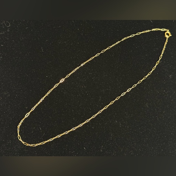 14k yellow gold vintage handmade link chain necklace - Picture 2 of 4
